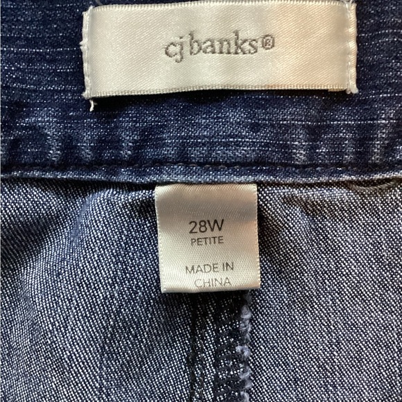 CJ Banks Dark Blue Straight Leg Jeans Plus Size 28 W Petite - Picture 7 of 10